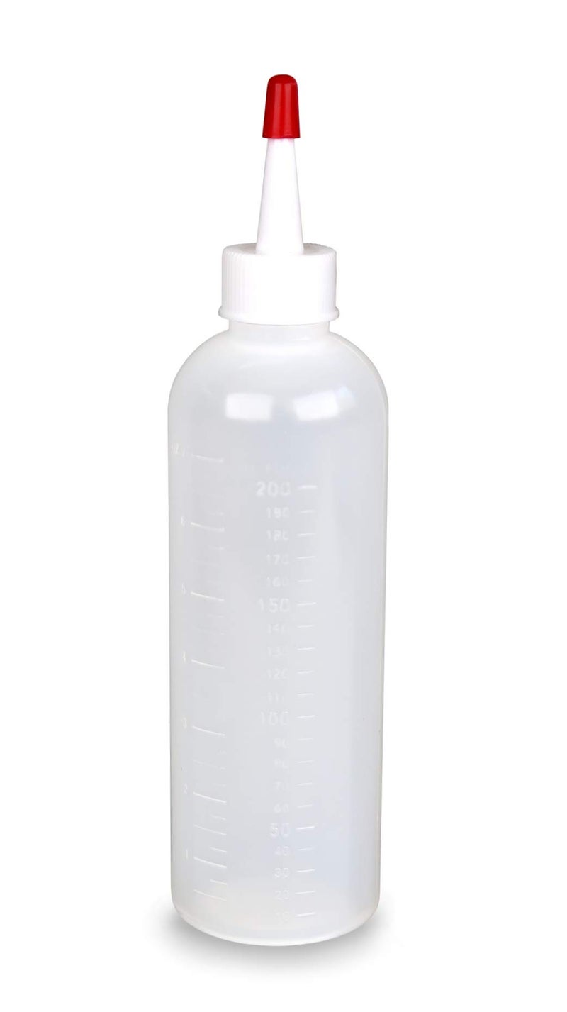 Tredoni 7oz/210ml Hair Dye Applicator Bottle Nozzle + Cap, Squeeze Dye Measuring Bottle